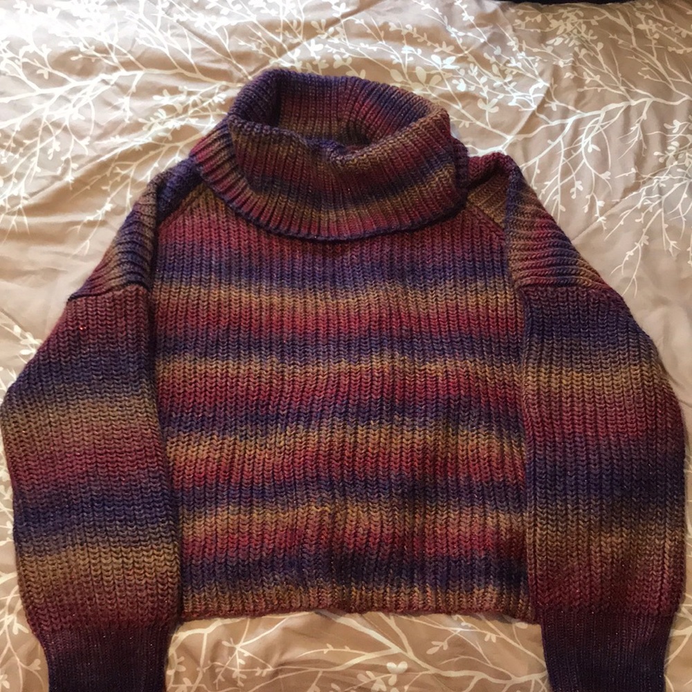 Multi-color Turtle-neck Sweater